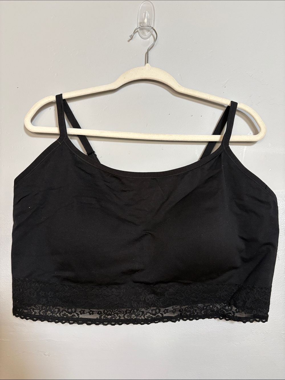 Torrid Bralette Size 4 Black Lace Trim Wireless Plus Size 4X